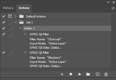 Photoshop Actions palette