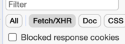 Developer tools F12 XHR filter