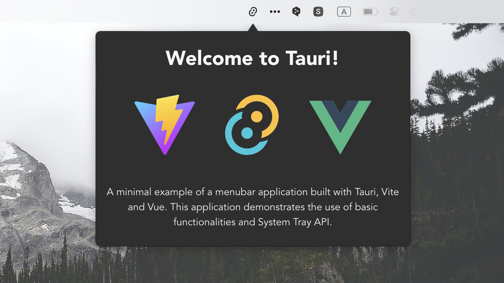 Menubar app with Tauri