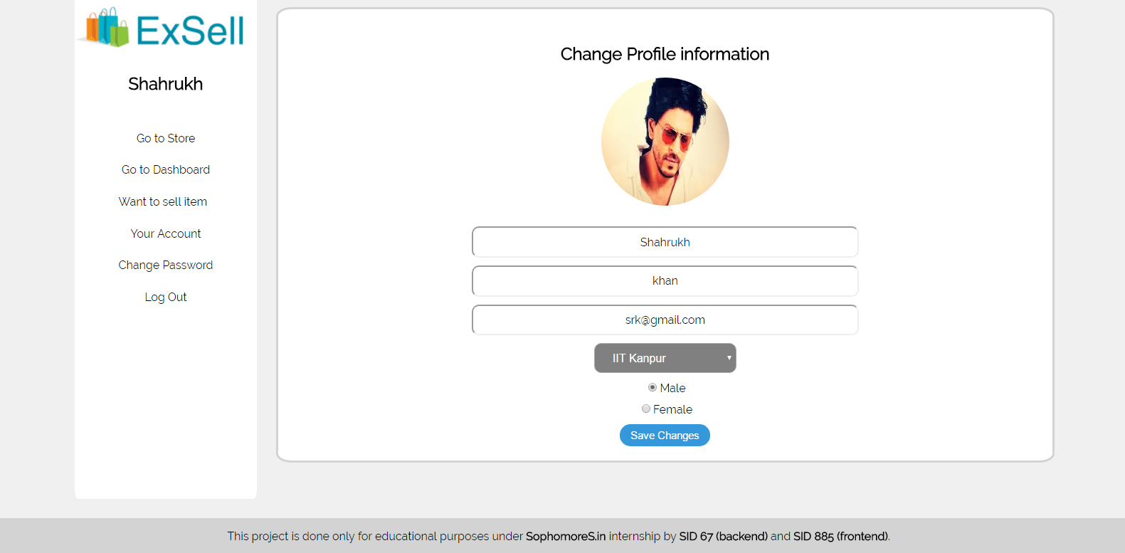 Chaning Account Information