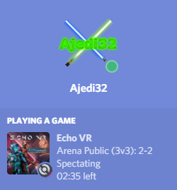 Screenshot of Discord Rich Presence with the Echo VR Tray Tool