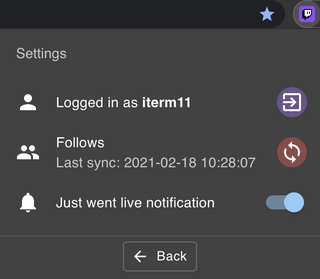 Settings With notifications enbaled