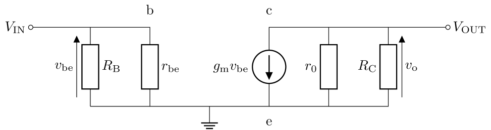 Small signal equivalent of CE amplifier