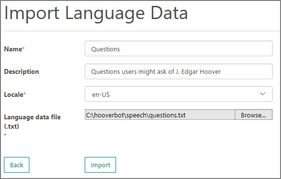 Import language data