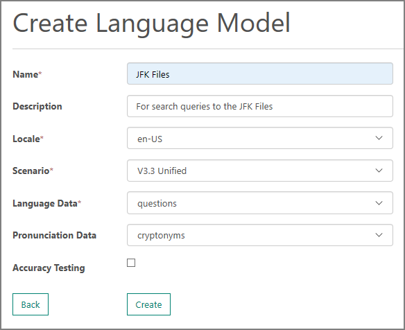 Create language model