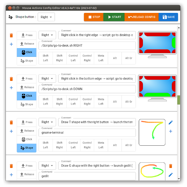 Mouse Action Configuration Editor