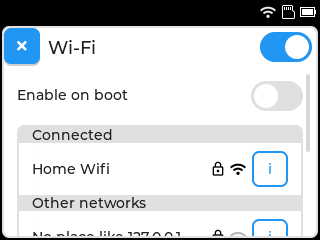 screenshot of wifi management app