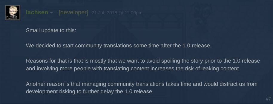 community translation official response 2