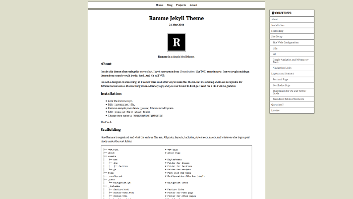 screenshot of Ramme