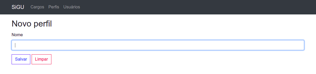 Novo perfil