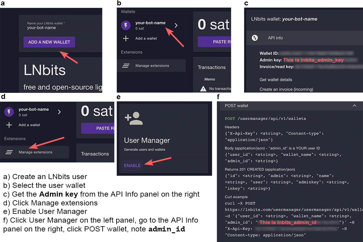 How to set up a lnbits wallet and the User Manager extension.