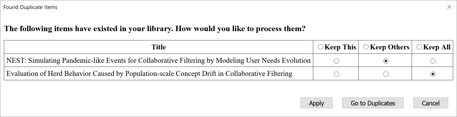 zoplicate dialog