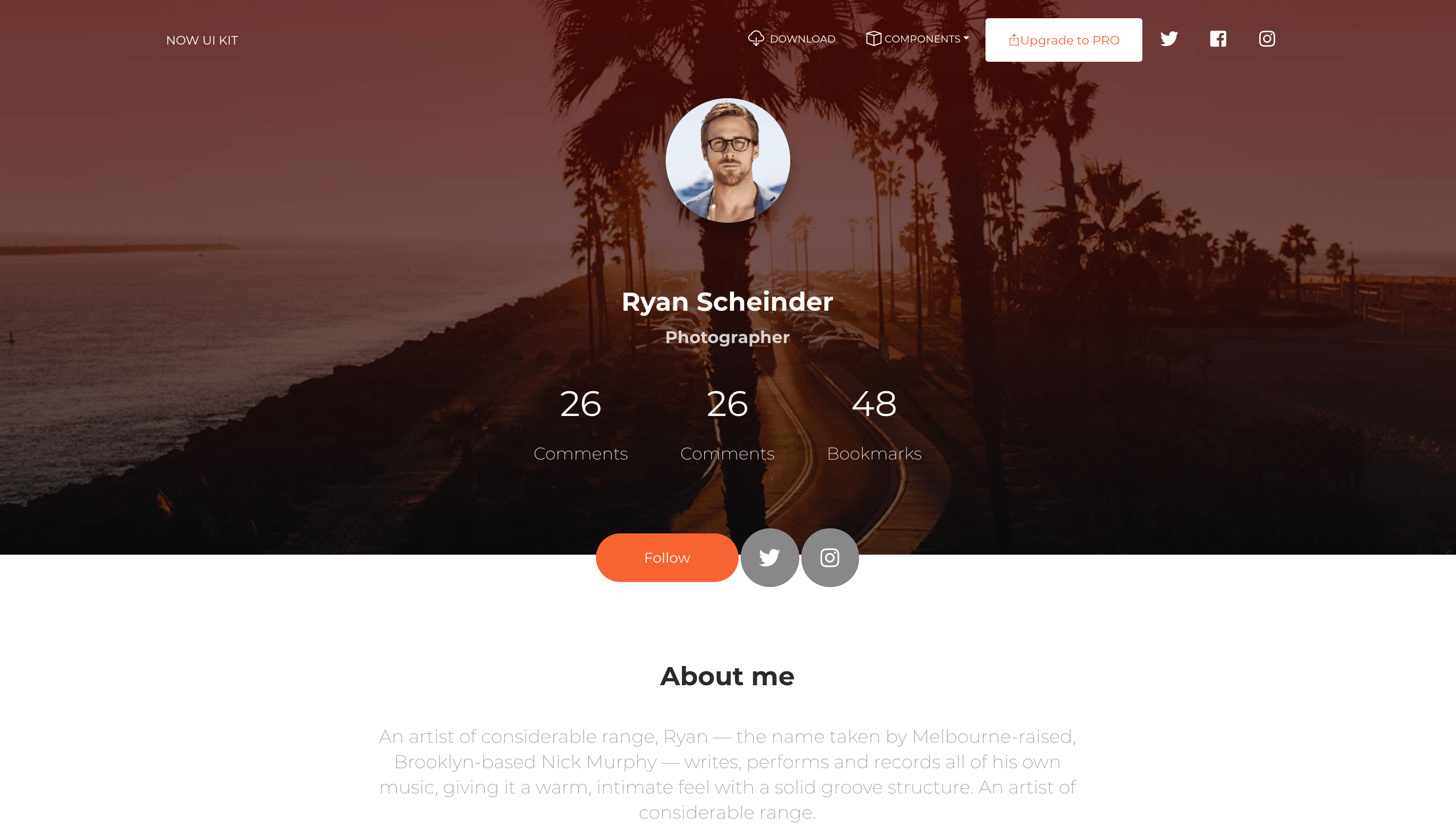 Profile page 