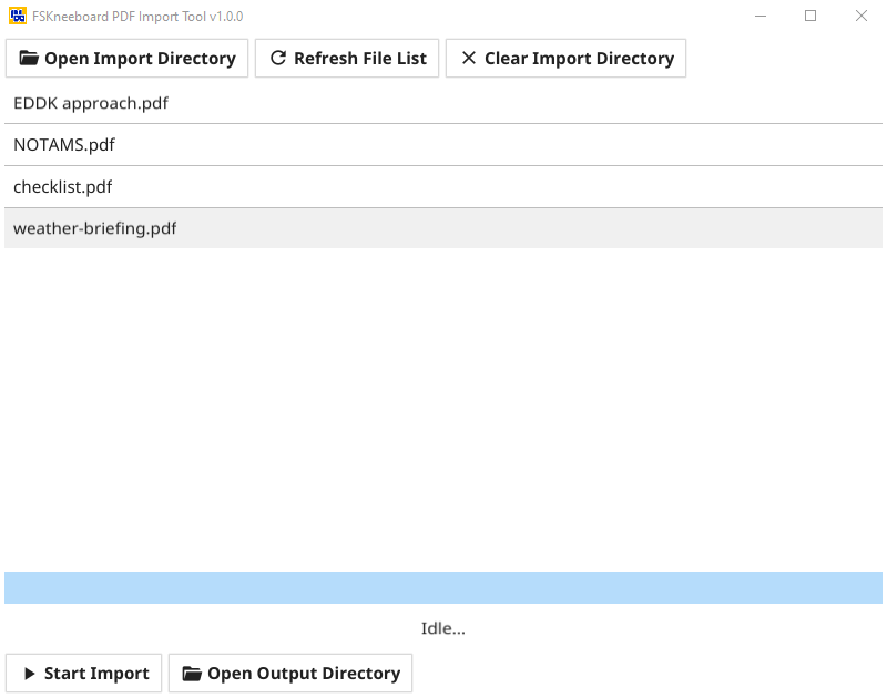 FSKneeboard - PDF Import Panel