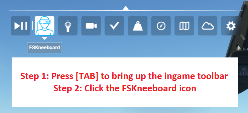 FSKneeboard - How to open the ingame panel