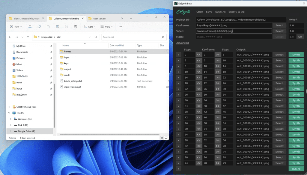 folder structure