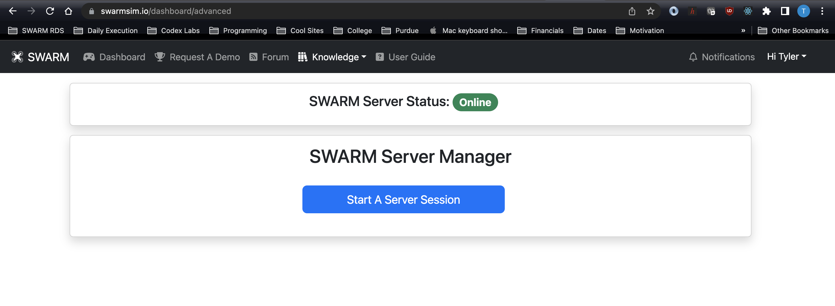 Server Manager Dashboard