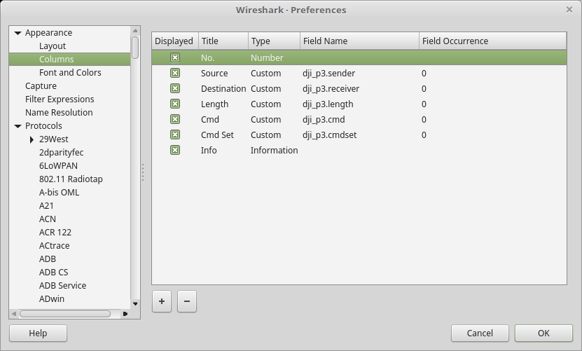 wireshark pref columns screenshot