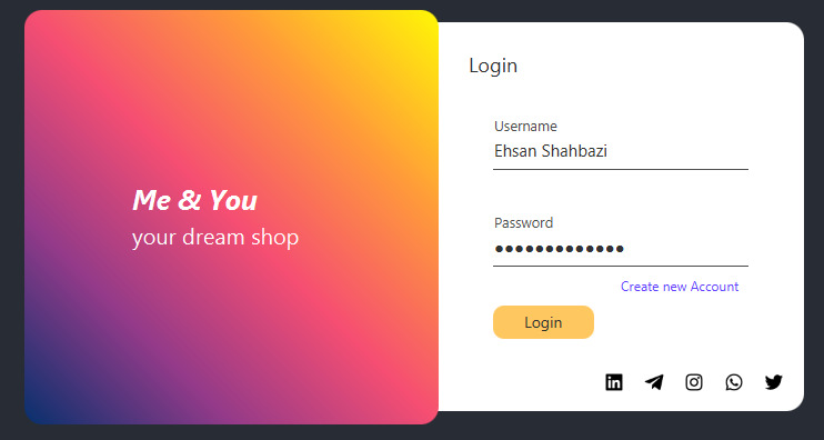 This is preview of login page in customer app