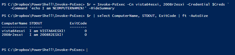 PowerShell Invoke-PsExec example