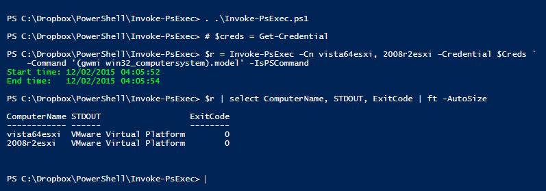 PowerShell Invoke-PsExec example