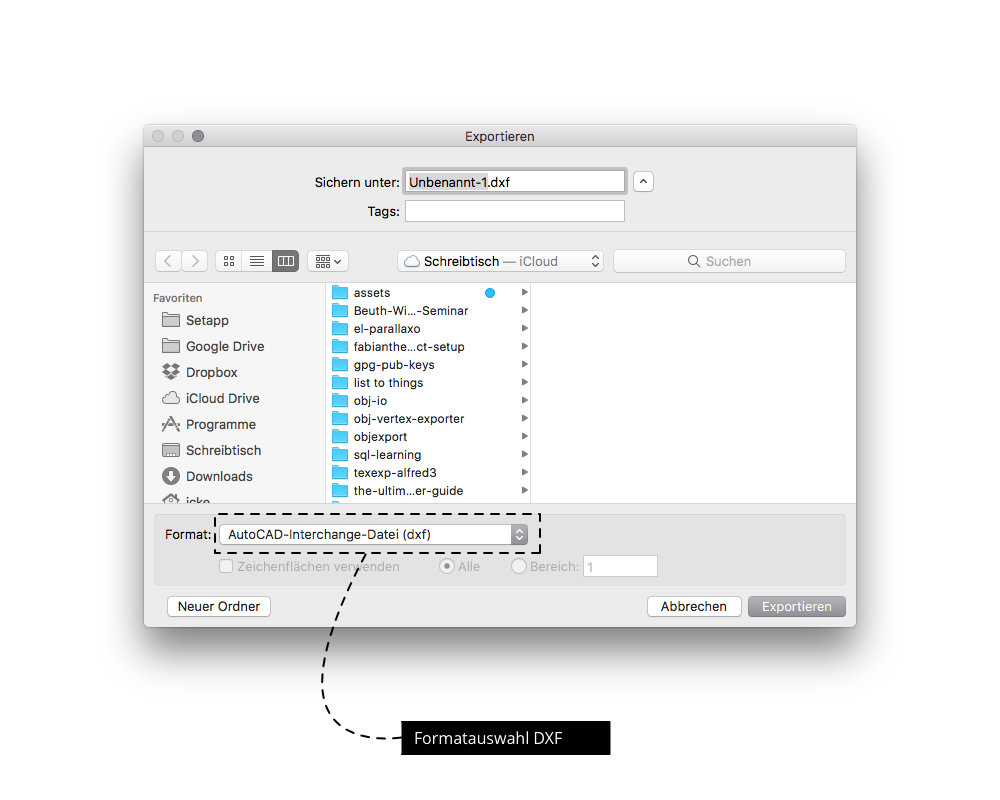 Adobe Illustrator Datei Export Dialog