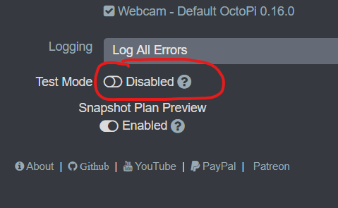 Disable Test Mode