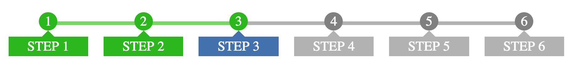 Horizontal Boxed Step Progress Indicator