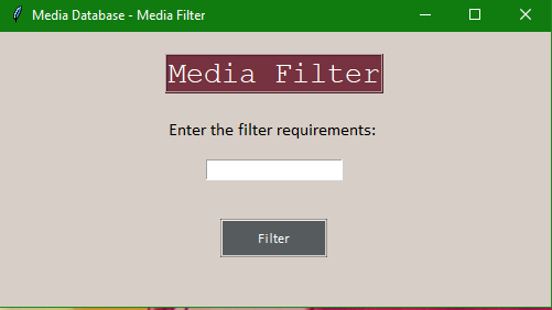 Image of the media filter screen