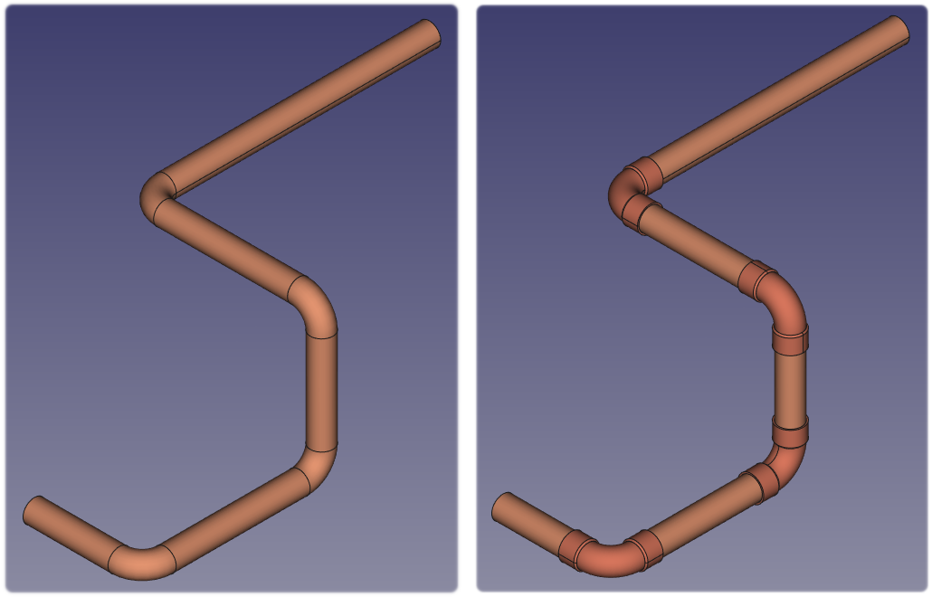 Pipeline and pipe fittings