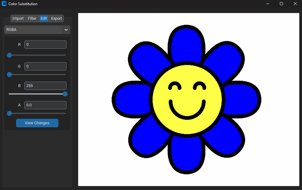 Modified Image: flower with blue pedals