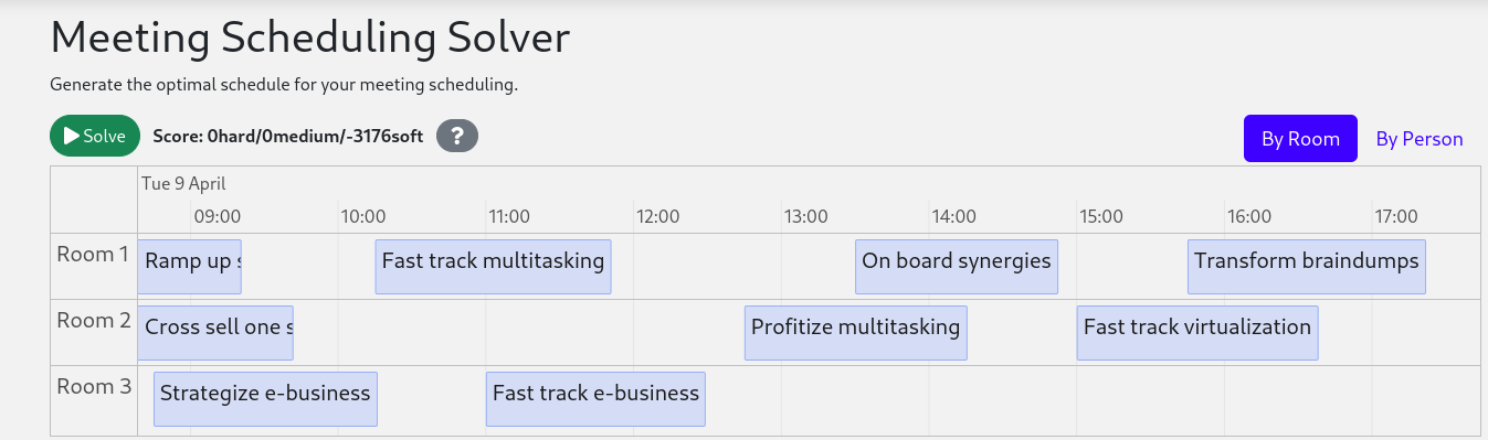 quarkus meeting scheduling screenshot