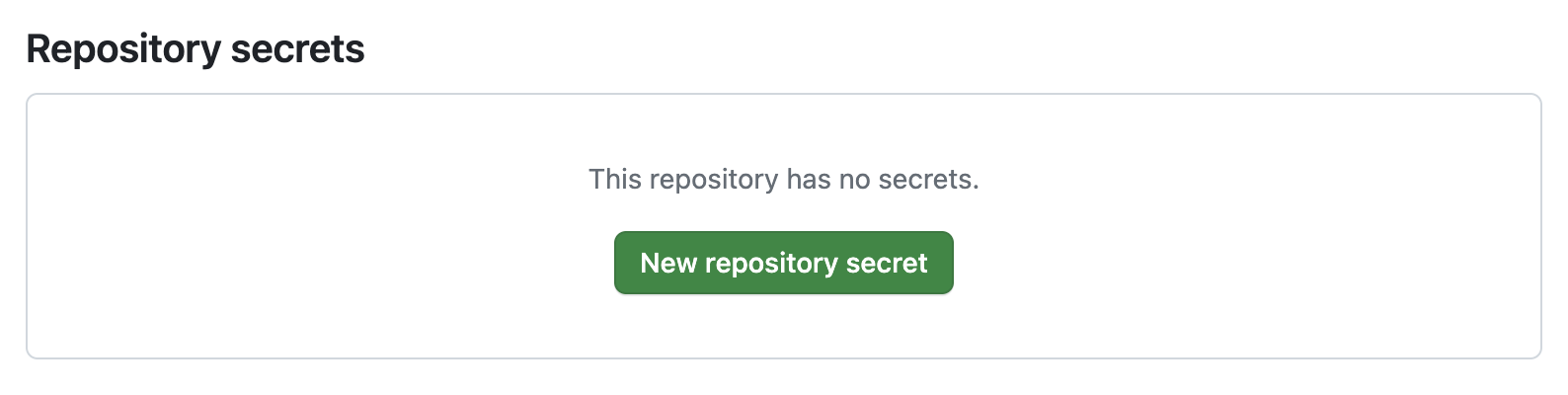 Пустой Repository secrets