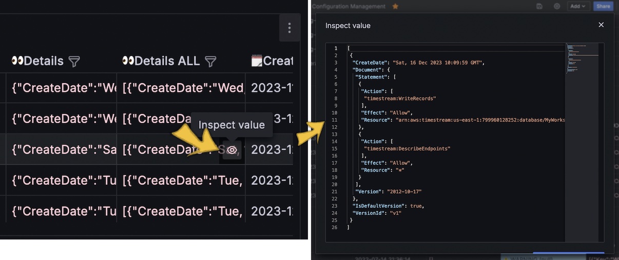 Inspecting JSON Details