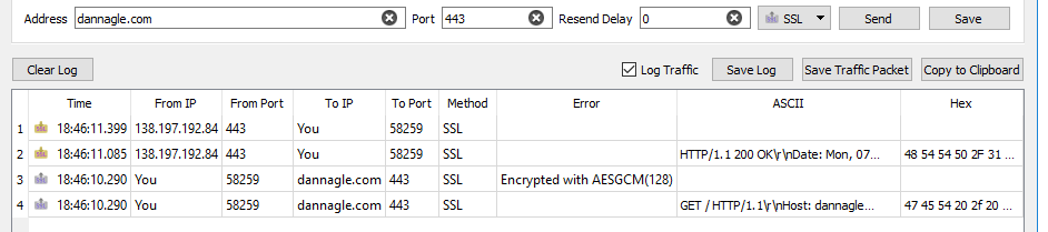 Packet Sender Direct TCP