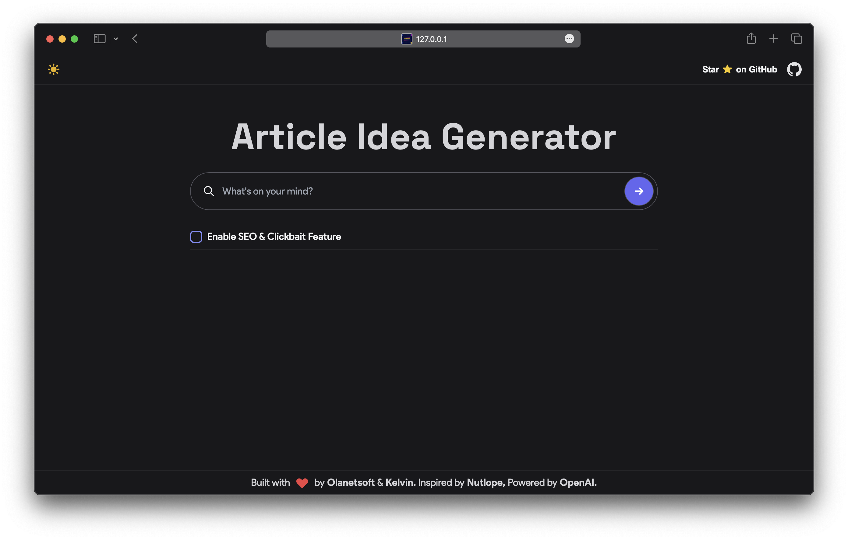 Article Idea Generator