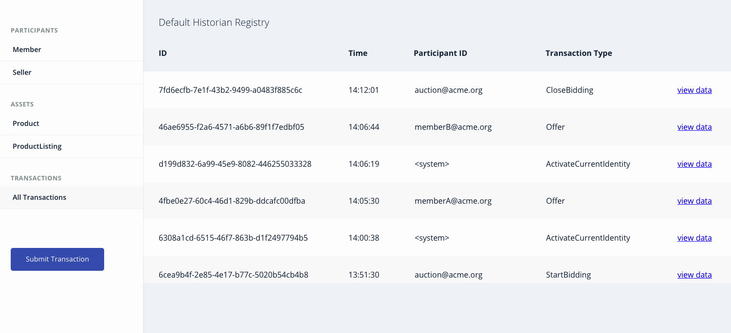 Transaction History