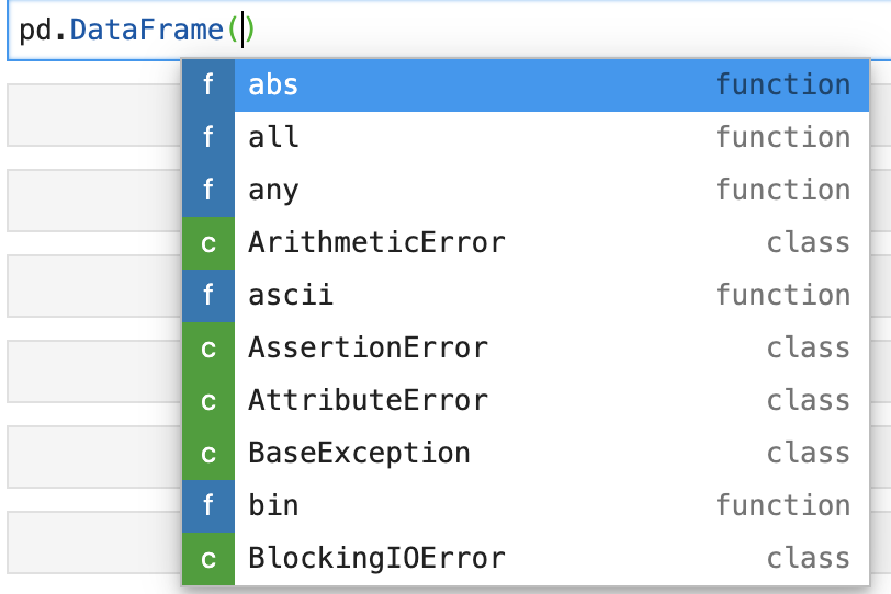 Jupyter notebook autocompletion for padnas DataFrame