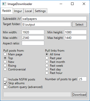 Example of the Reddit tab UI