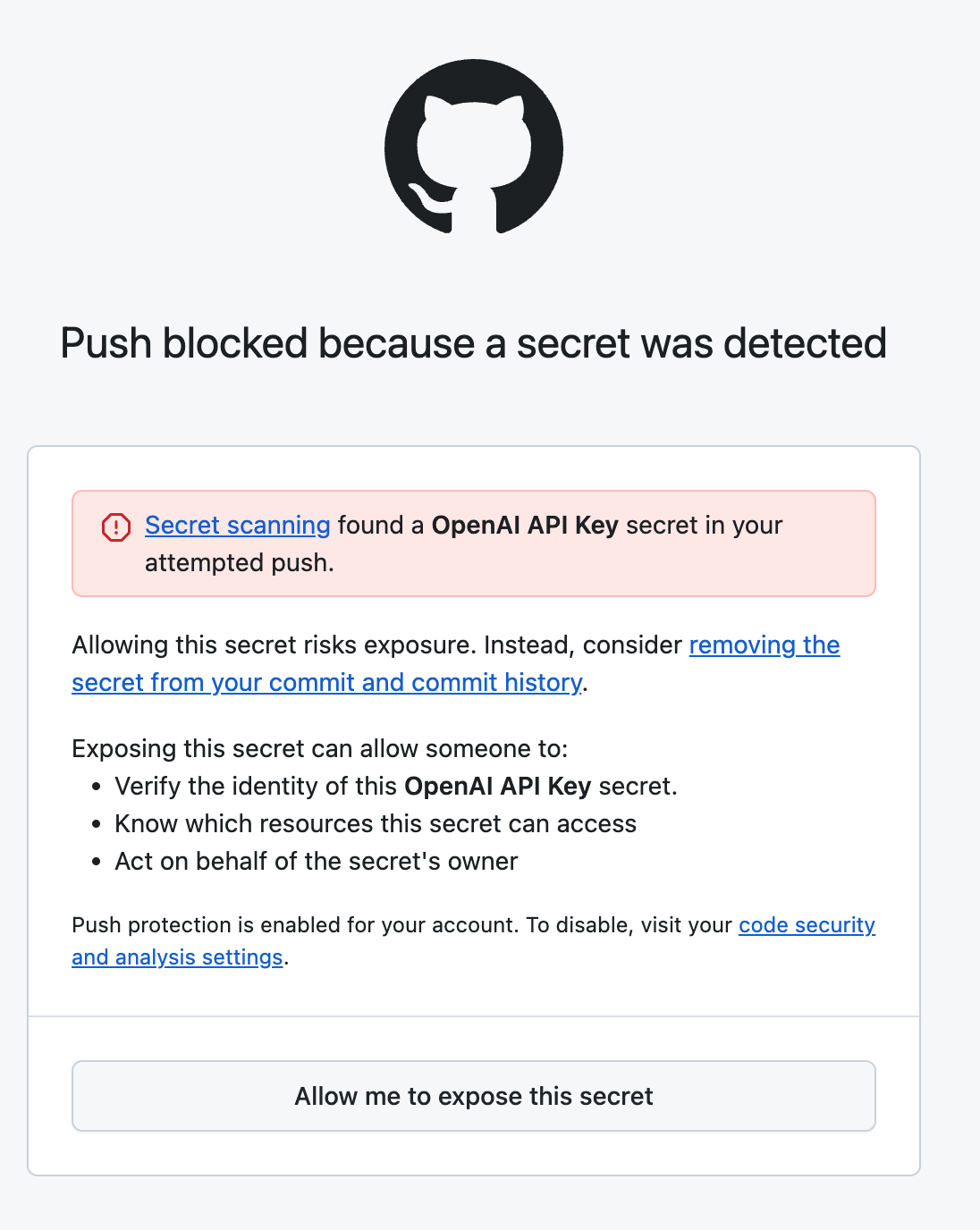 GitHub Push Protection