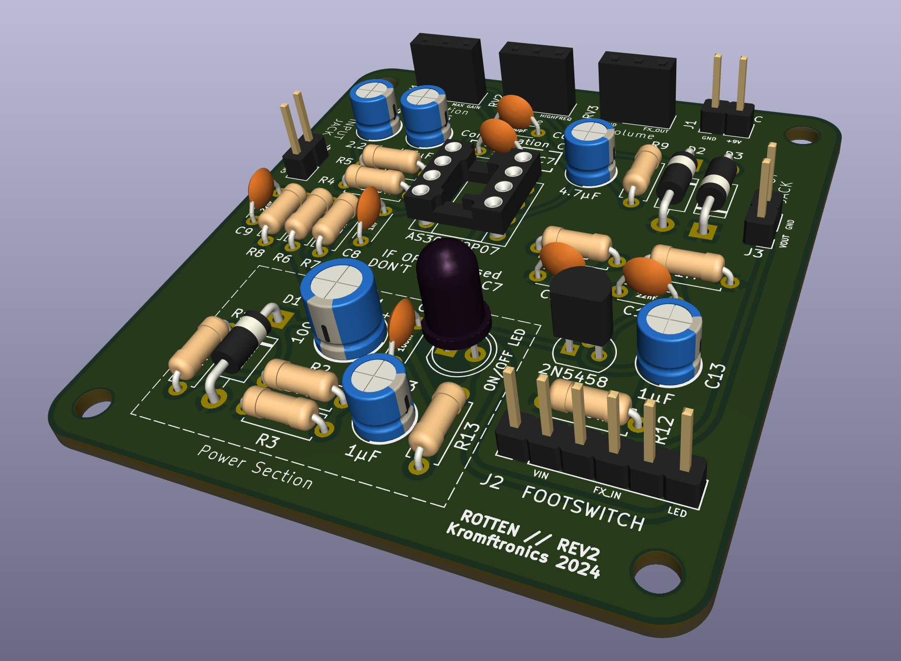 PCB 3D Model Sideview