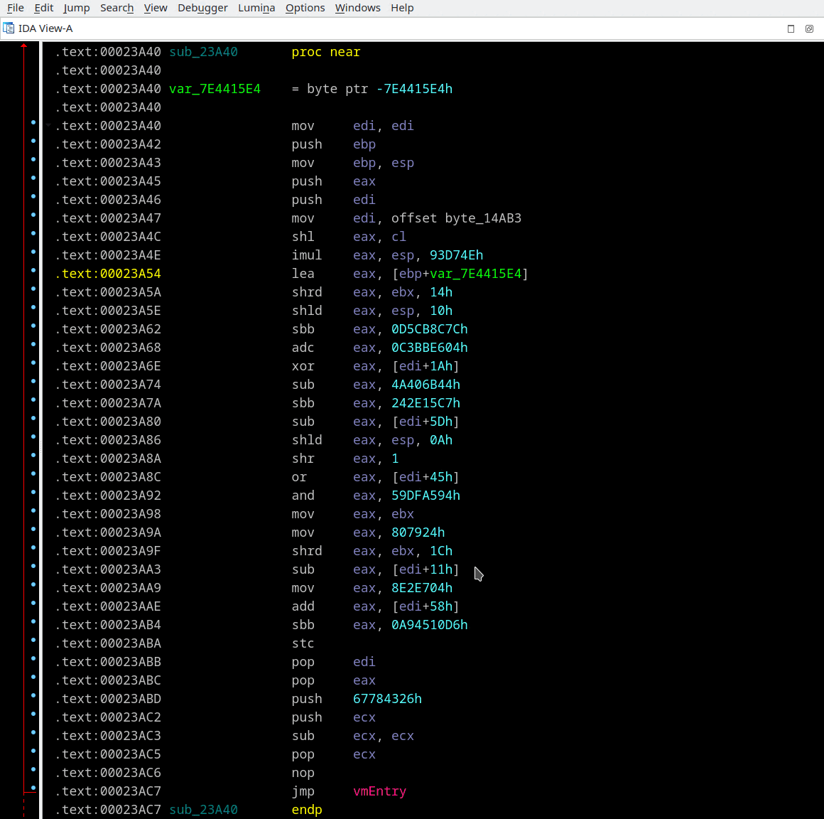 Patch with NOPs