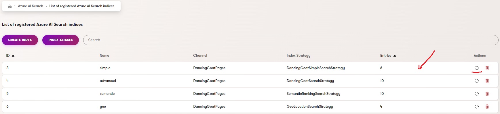 Administration search edit form