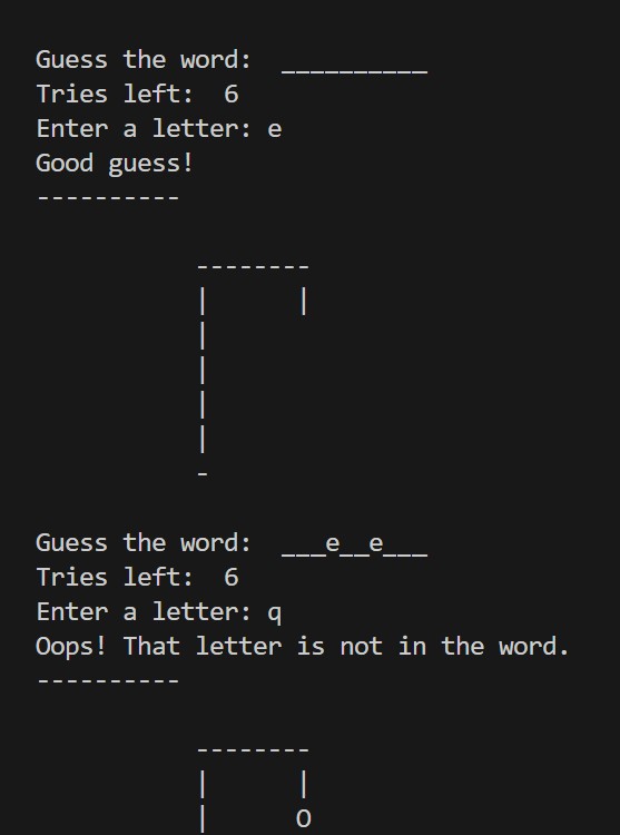 Hangman in the terminal pt. 1