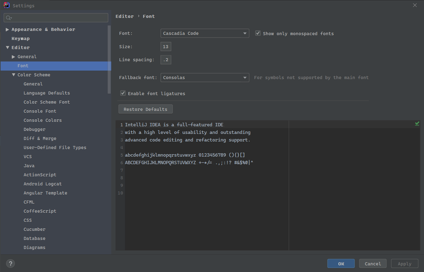 IntelliJ IDE 2019 Settings