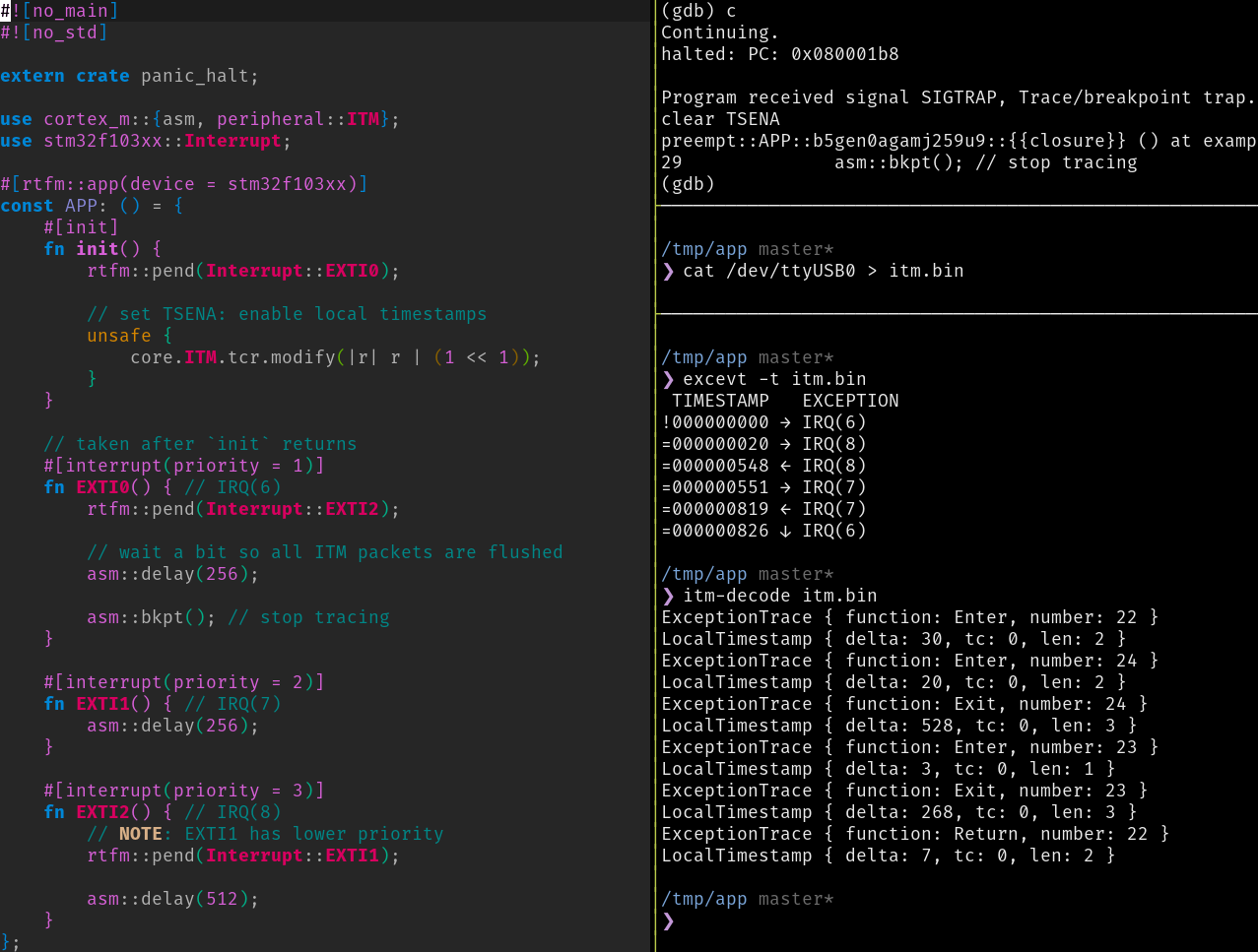 Tracing interrupt handling