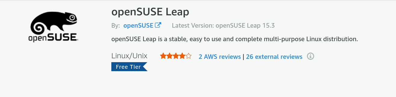 openSUSE Leap in AWS Marketplace