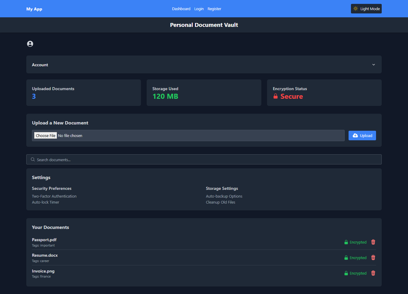 Dashboard preview