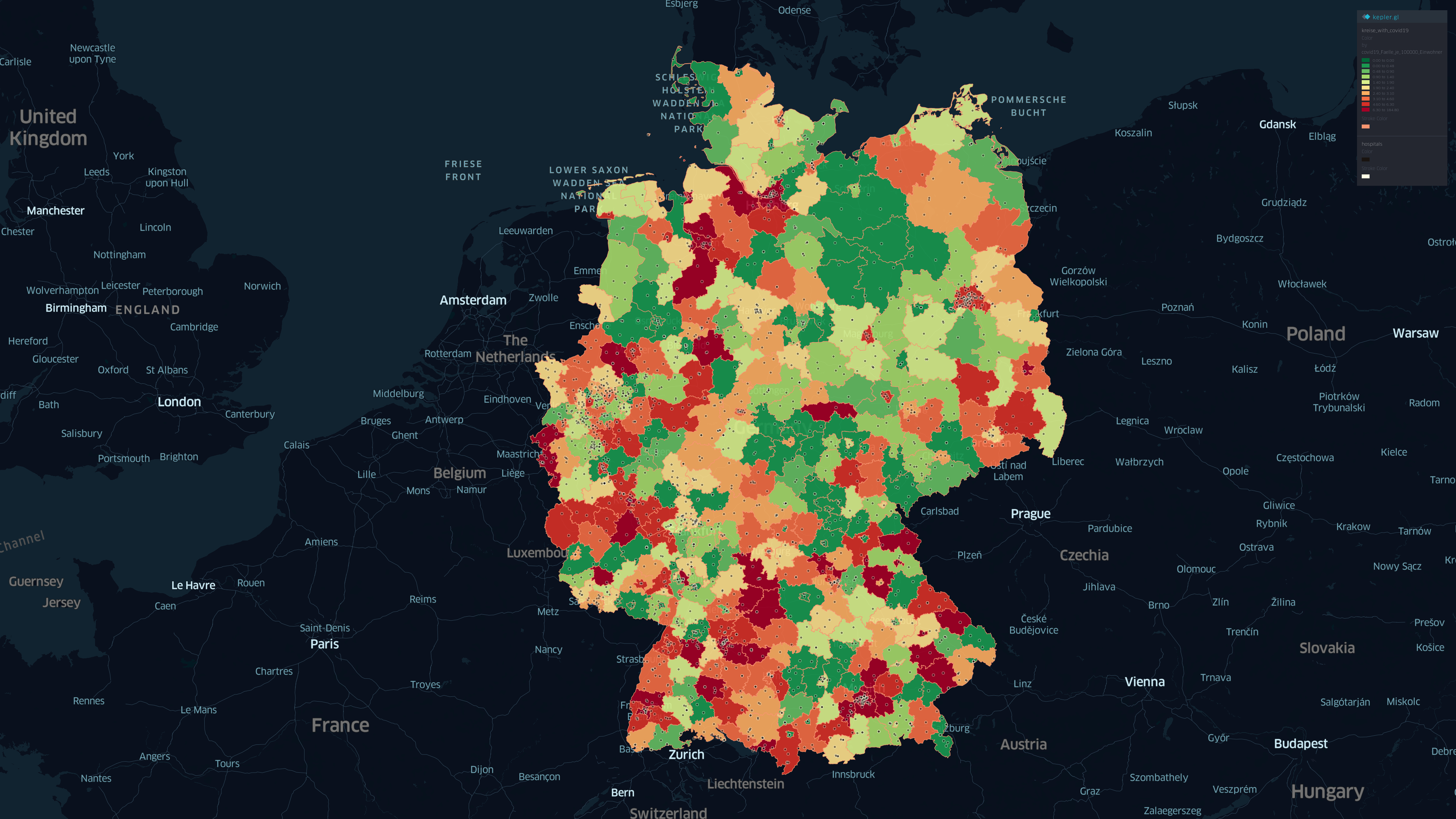 Germany Kreise with Hospitals