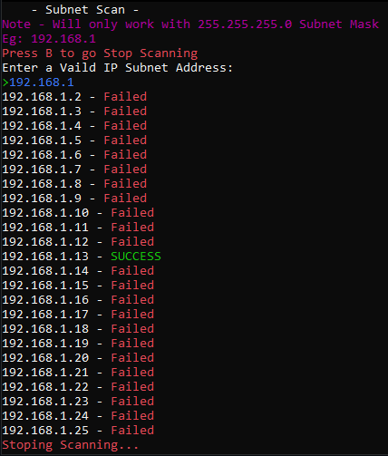 Subnet Scan